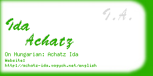 ida achatz business card